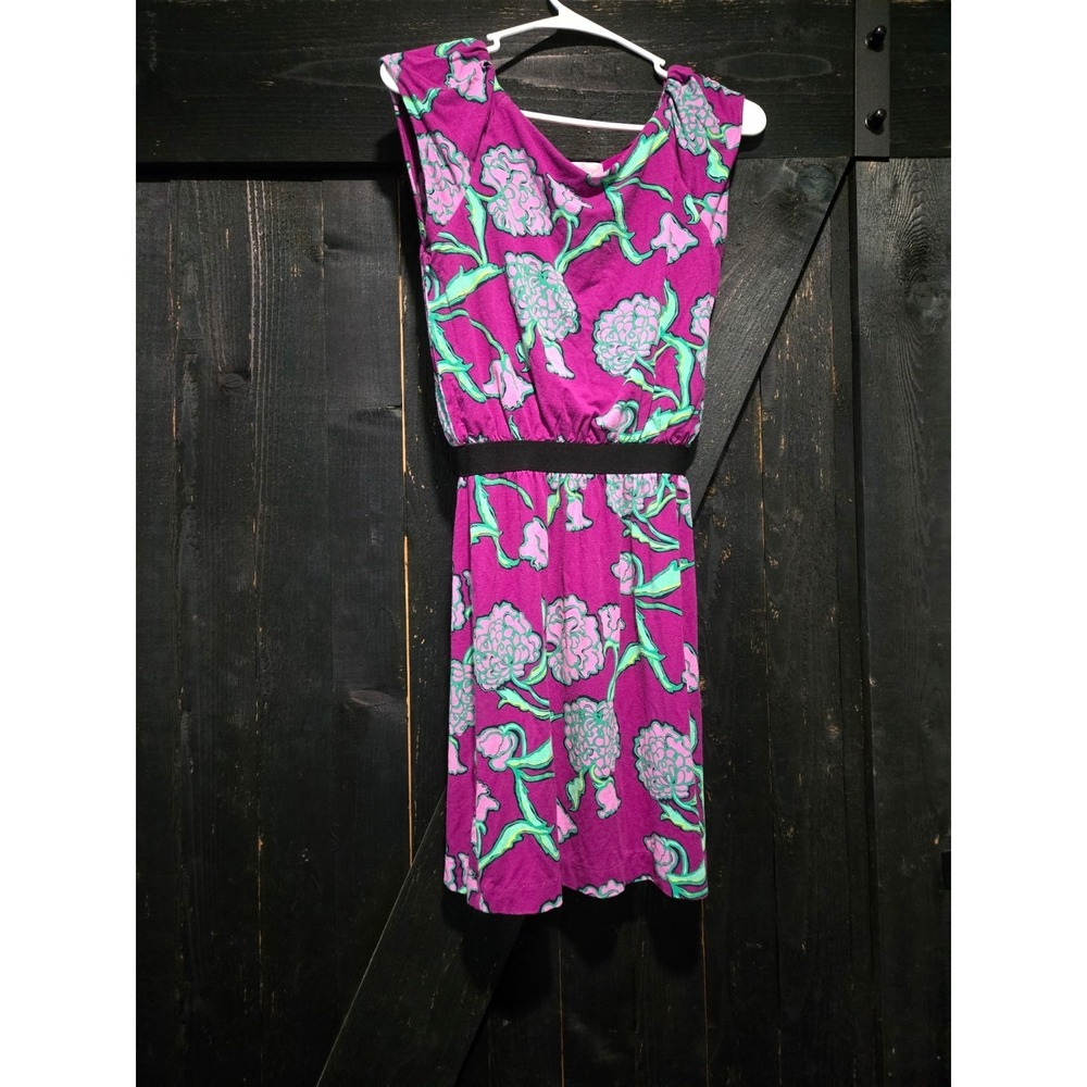 Lilly Pulitzer Laney Pocket Full Of Posies Hollyhock Dress Purple Floral Sz Sm